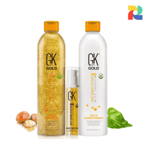 GK Hair Gold Shampoo & Conditioner 250ml + Free Argan Serum 10ml