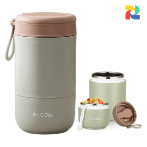 daiDokoro 730ml Stainless Steel Leakproof Lunch Pot with Spoon – Fern Green